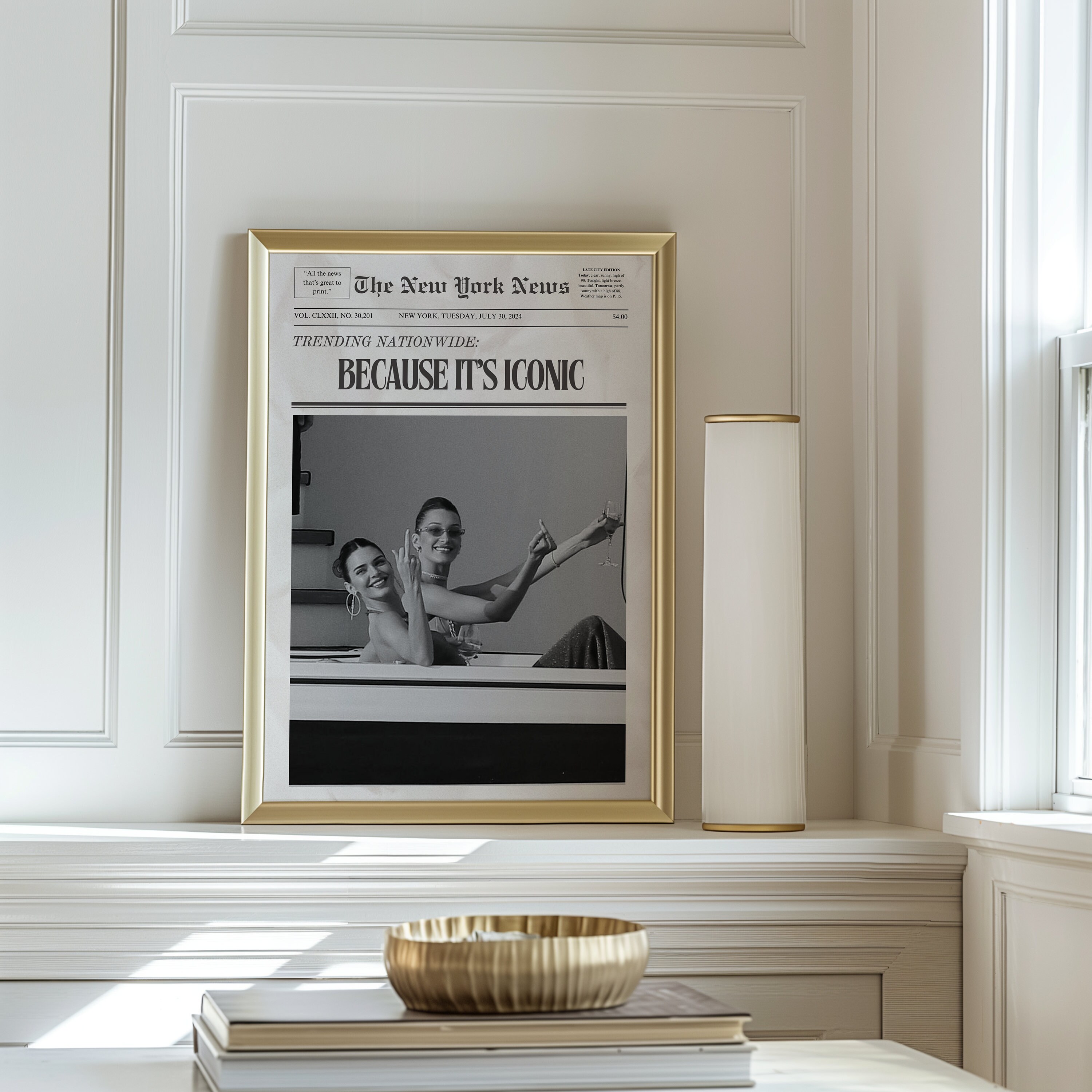 Because It's Iconic, Trendy Newspaper Print, Kendall Jenner, Bella