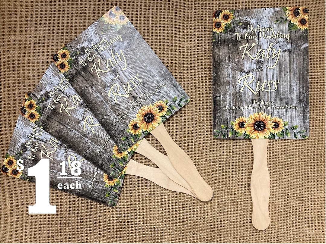 Personalized Wedding Hand Fans With Wooden Handles. Use Your Own ...