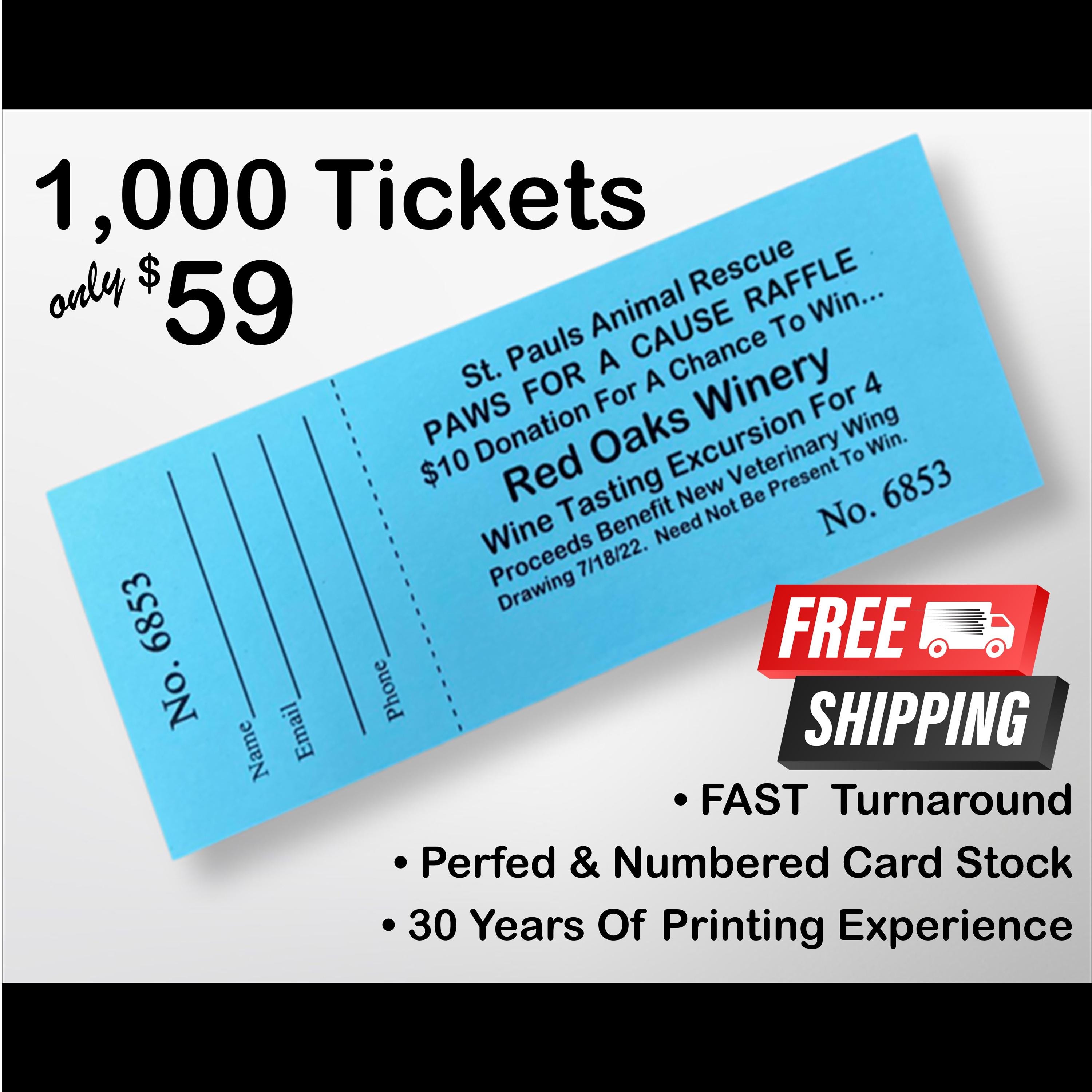 Raffle ticket printing discount