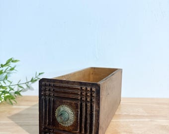 Antique New Home Sewing Machine Drawer, Primitive Wood Storage Box, Victorian Sewing Cabinet Drawer, Farmhouse Rustic Organizer