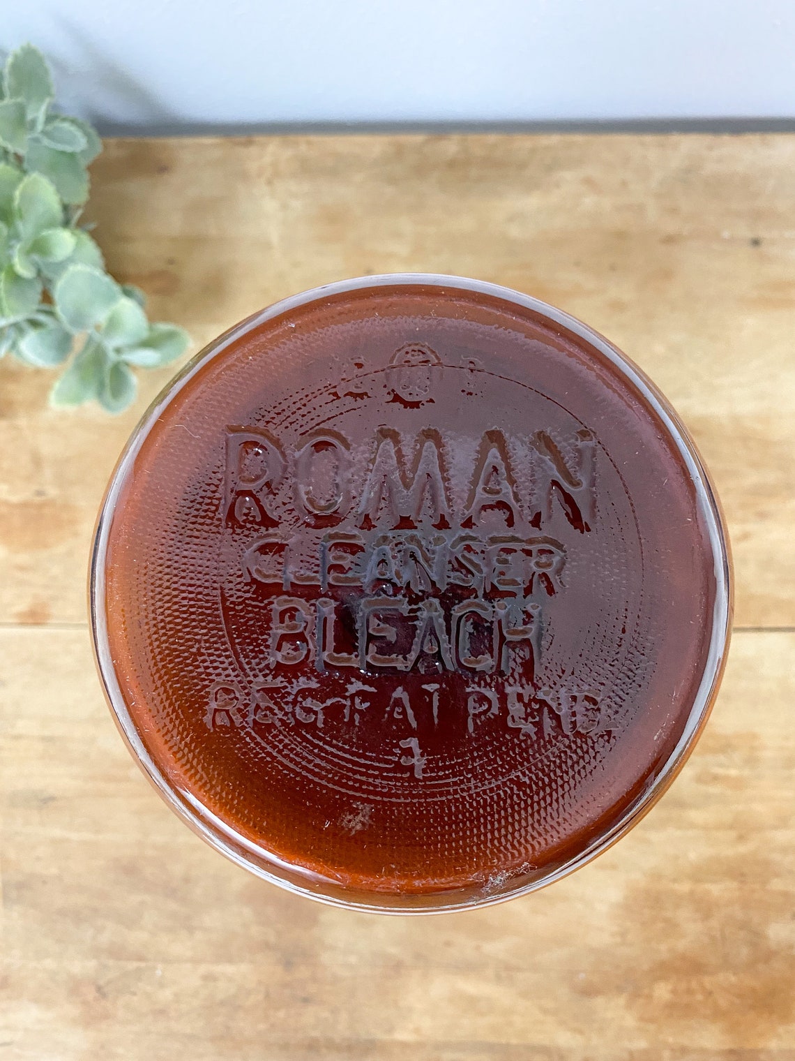 1950s Roman Cleanser Amber Jug with finger handle Etsy