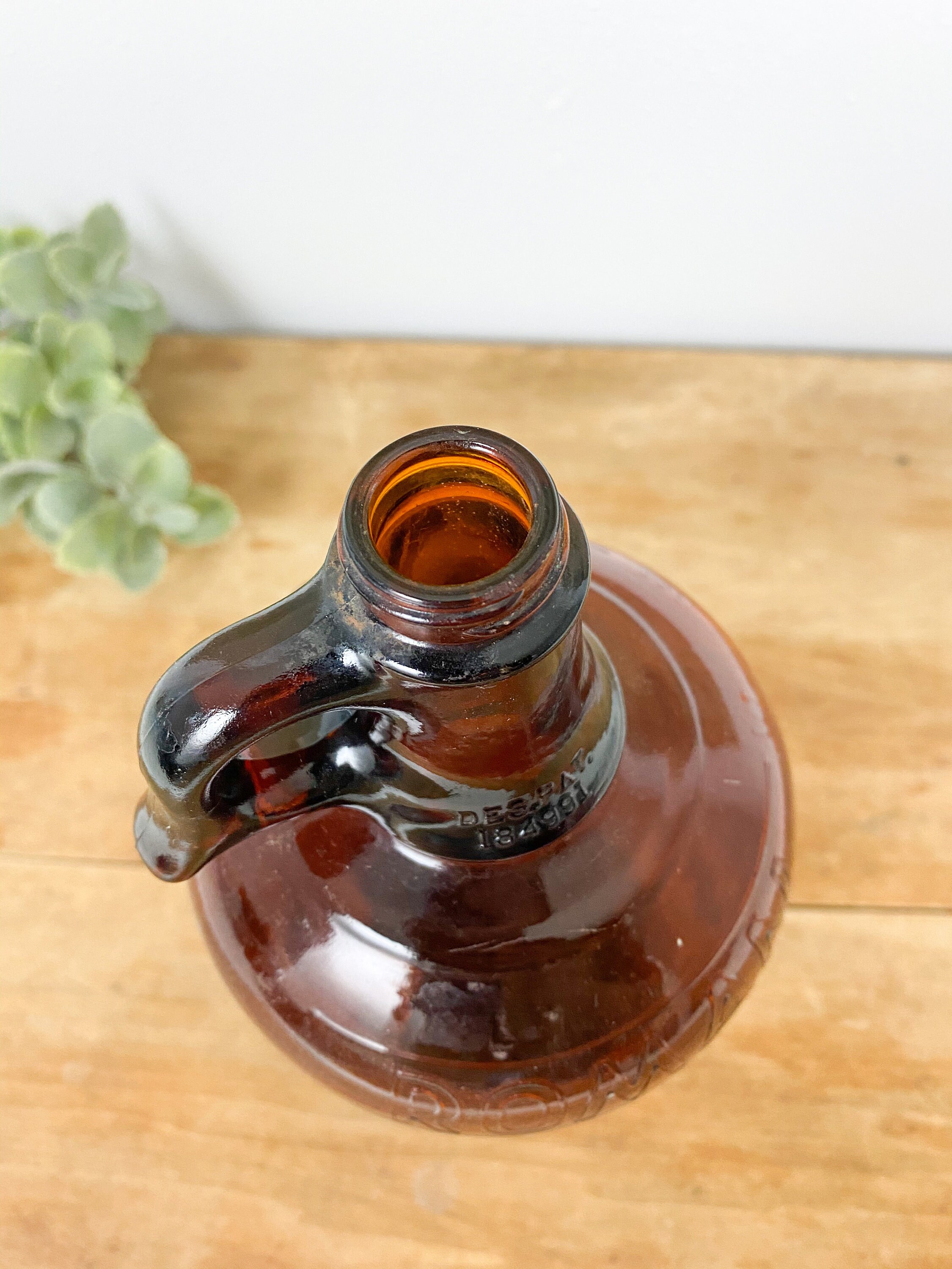 1950s Roman Cleanser Amber Jug with finger handle Etsy