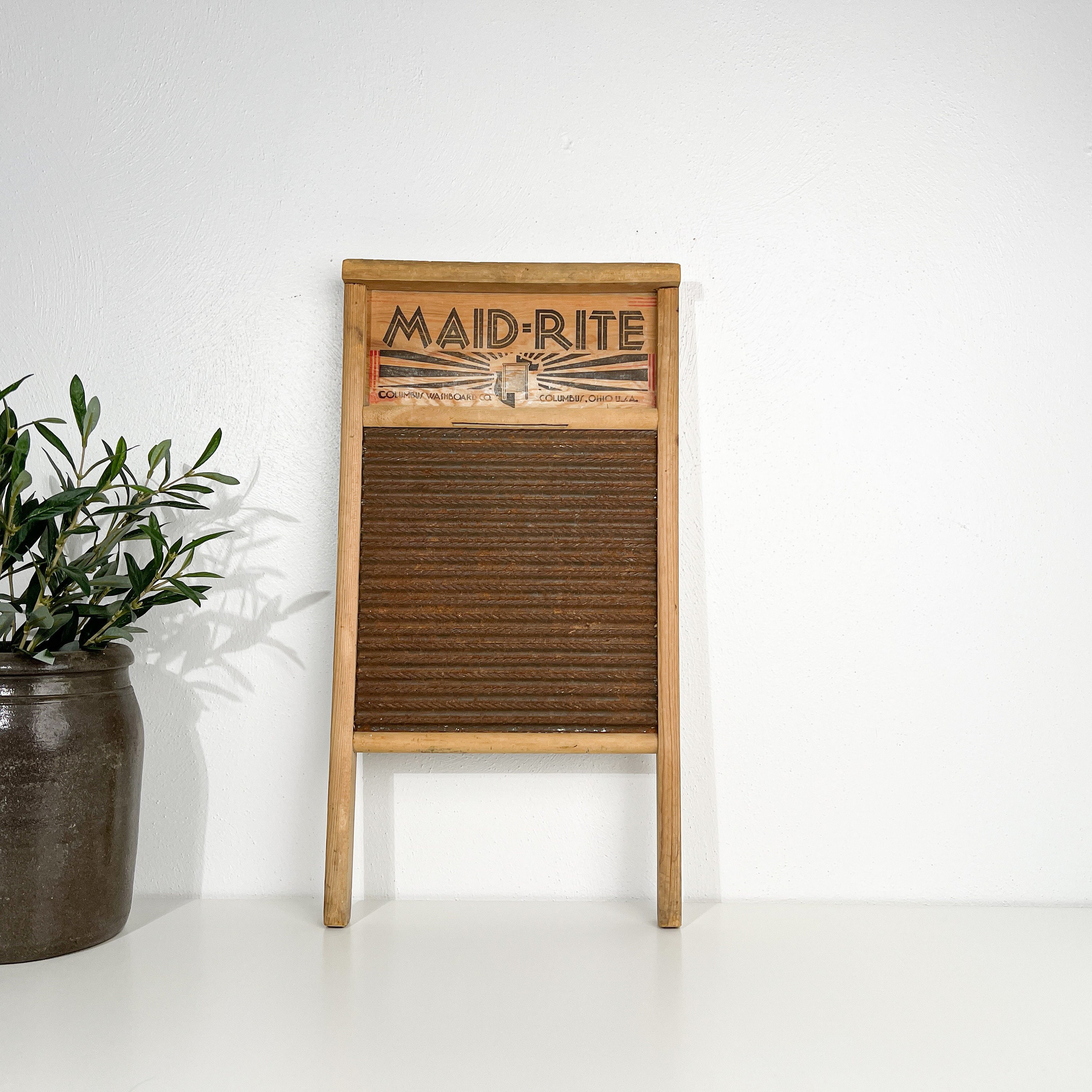 Vintage SMALL DURO WASHBOARD, 16 Inch Galvanized Washboard, Farmhouse