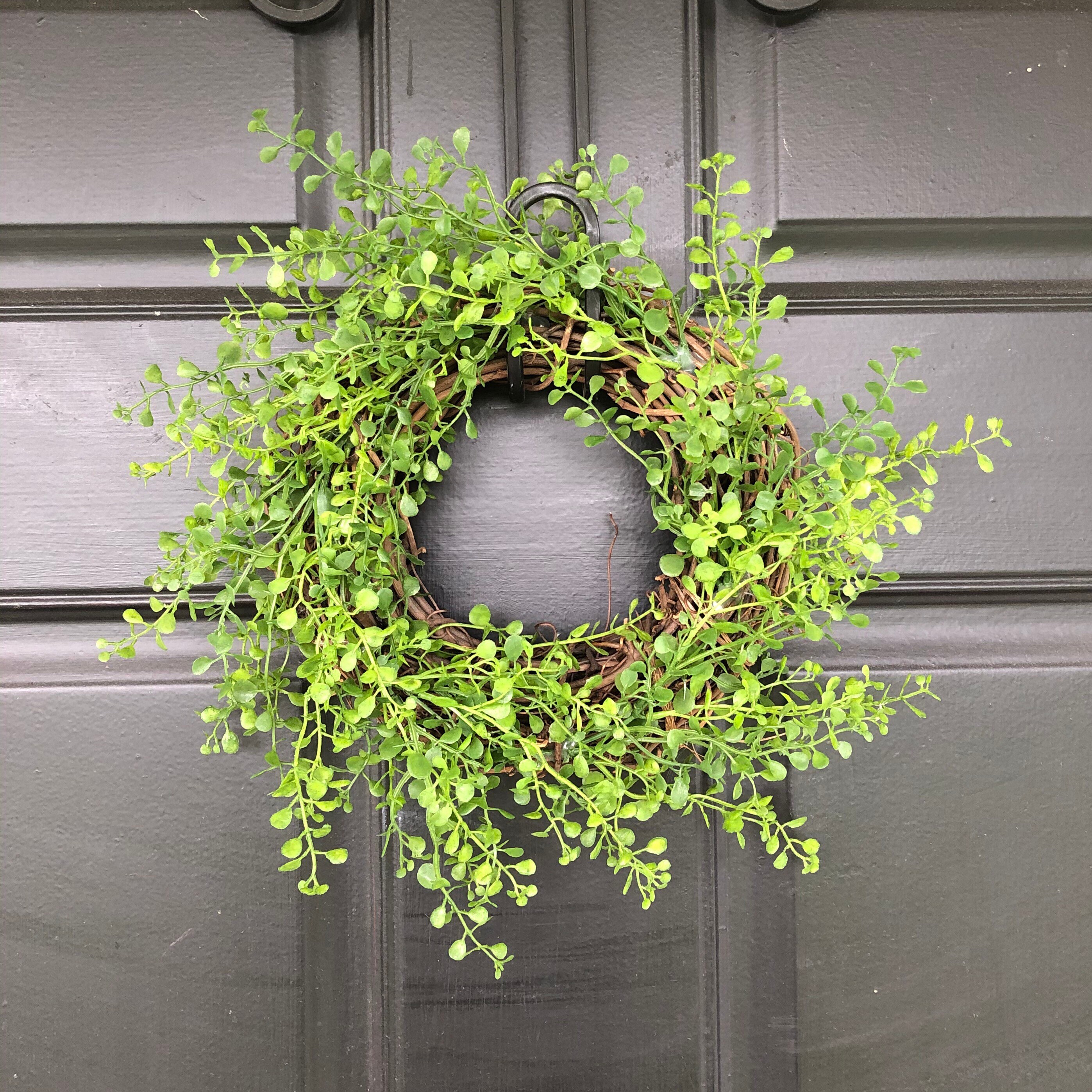 Mini Greenery Wreath Small Green Wreath Faux Greenery & Etsy