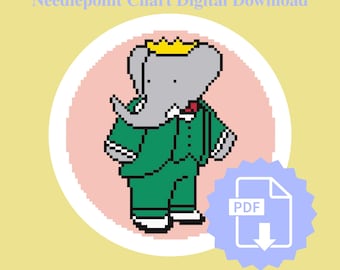 Schema punto croce Babar 18ct maglia 4 in tondo