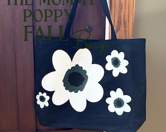 Marimekko Inspired Floral Tote Bag: Handmade Cotton Canvas