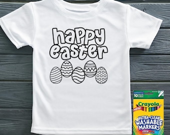 Kids Easter Coloring Shirt & Paint Kit | Candy-Free Activity (Personalized)