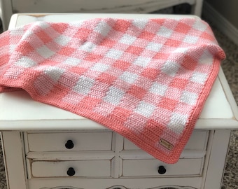 pink gingham blanket