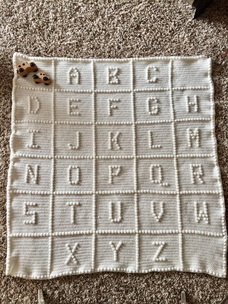 Crocheted ABC Blanket Made to order Etsy
