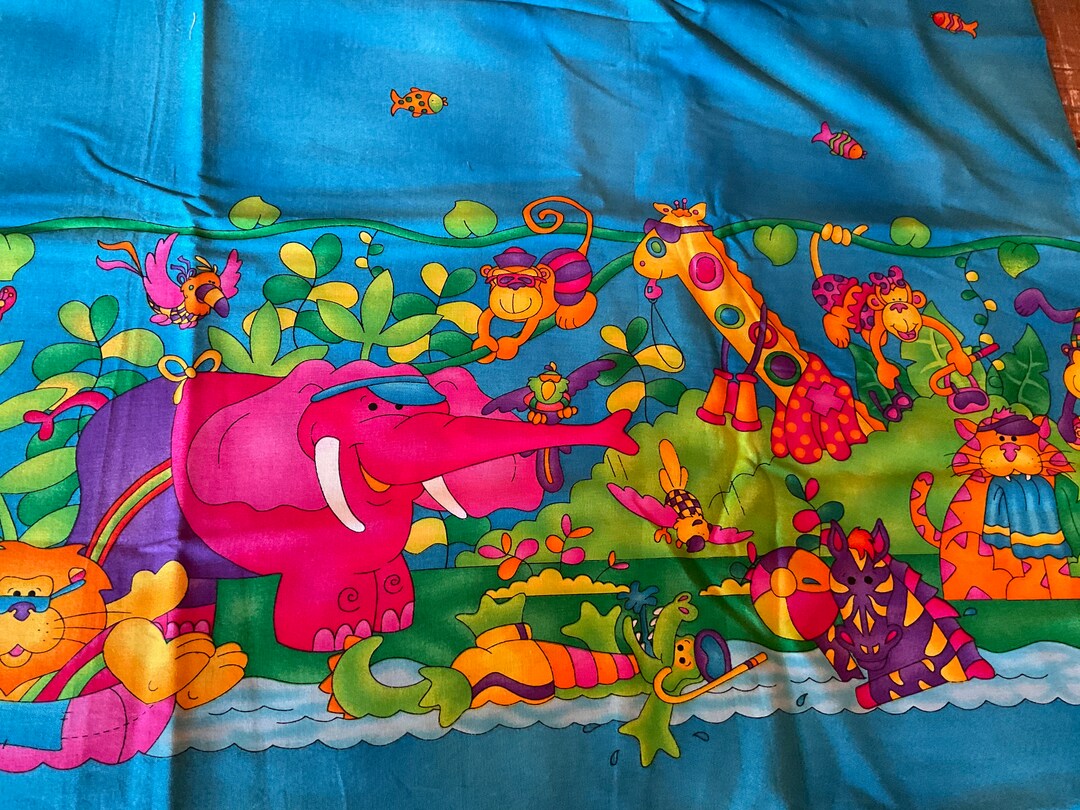 HTF Jelly Bean Junction Jungle River Border Fabric BTY Etsy