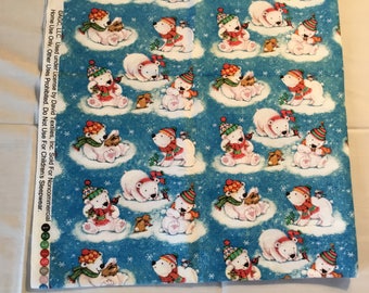 Sale - Christmas Bears cotton - lot of 2 ea. @ 1-yd