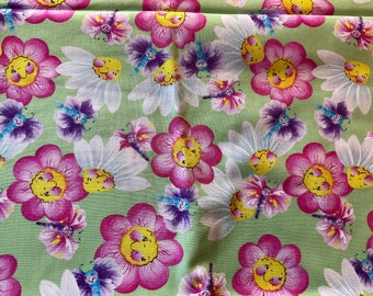 Donna Dewberry Happy Flowers fabric    34” lot