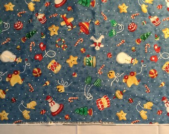 Sale - DK Christmas Tossed Toys Allover cotton. - 1yd + 32” lot