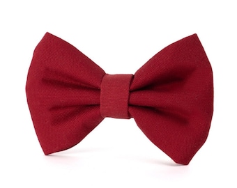 DOG BOW TIE | Berry Red Bow Tie | Vintage Collection, a sustainable option | Purr-fect Cat Bow Tie | Great for parties, photos and weddings