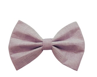 DOG BOW TIE | Pale Mauve Striped Bow Tie with tiny stripes | Purr-fect Cat Bow Tie | Great for weddings, celebrations and everyday walks