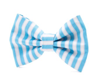 UPCYCLED DOG BOWTIE | Sky Blue and white stripe Bow | Vintage Collection | A sustainable option | Purr-fect Cat Bow Tie | Ideal for weddings