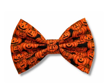 HALLOWEEN DOG BOWTIE | Jack-O-lantern Bow Tie | Purr-fect Cat Bow Tie | Ideal for Halloween, parties and everyday walks | Handmade