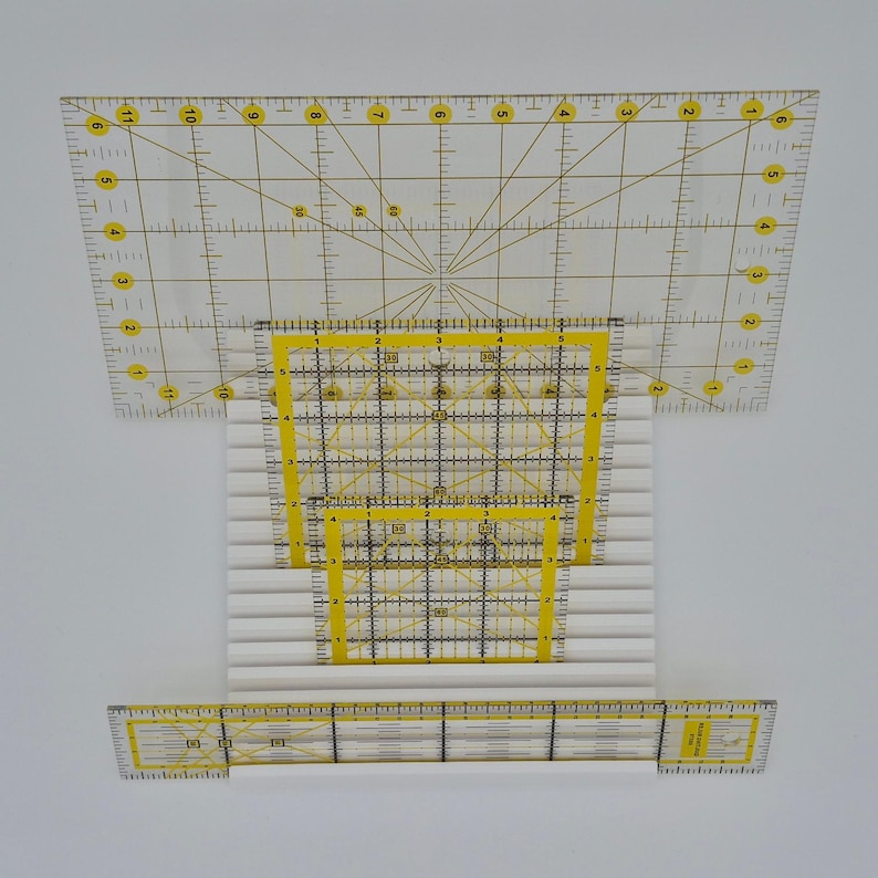 Slot Ruler Wall Mounted Quilting Ruler Rack - 18 Slot Ruler Holder Organizer ...