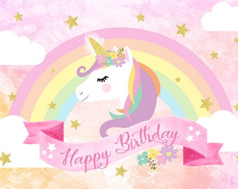 unicorn backdrop etsy