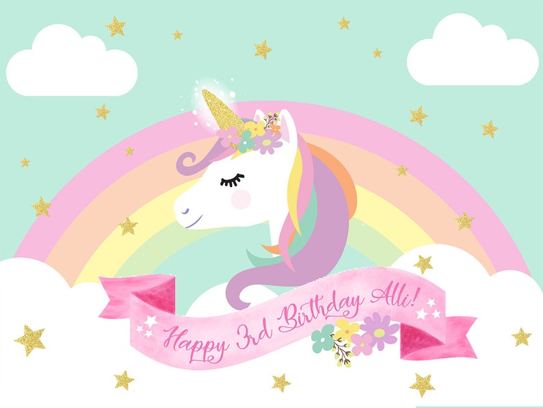 unicorn banner unicorn backdrop printable banner unicorn