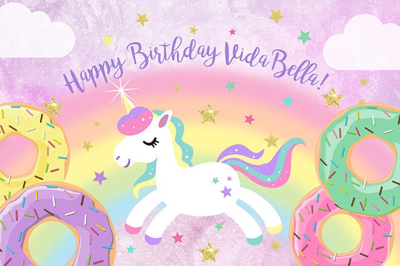 Unicorn birthday banner Unicorn party decoration Digital file Printable banner Unicorn banner Unicorn backdrop