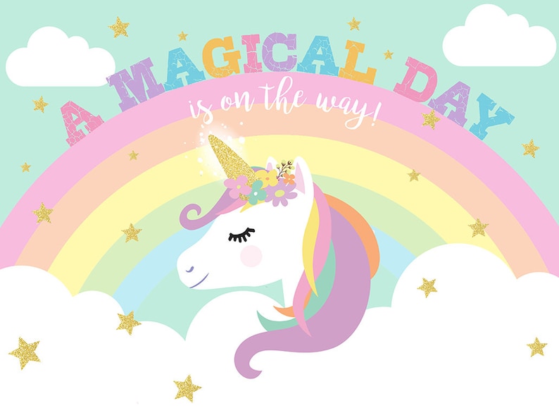 unicorn banner unicorn backdrop printable banner unicorn