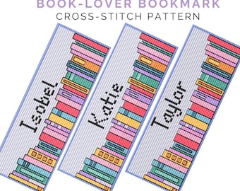 Personalised Bookmark Cross Stitch Pattern PDF – Alphabet Included – Custom Name Bookmark Instant Download