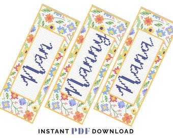 Cross stitch pattern for bookmark - Nan / Nanny / Nana - Instant PDF download