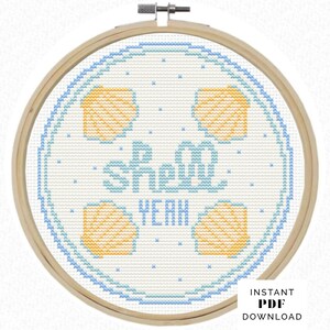 Patrón de punto de cruz Shell Yeah: Bordado de playa y océano (descarga en PDF)