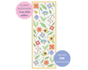 Spring Floral Cross Stitch Bookmark Pattern - Instant PDF Download