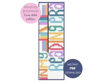 Cross Stitch Bookmark Patterns for Readers and Book Lovers (PDF Download)