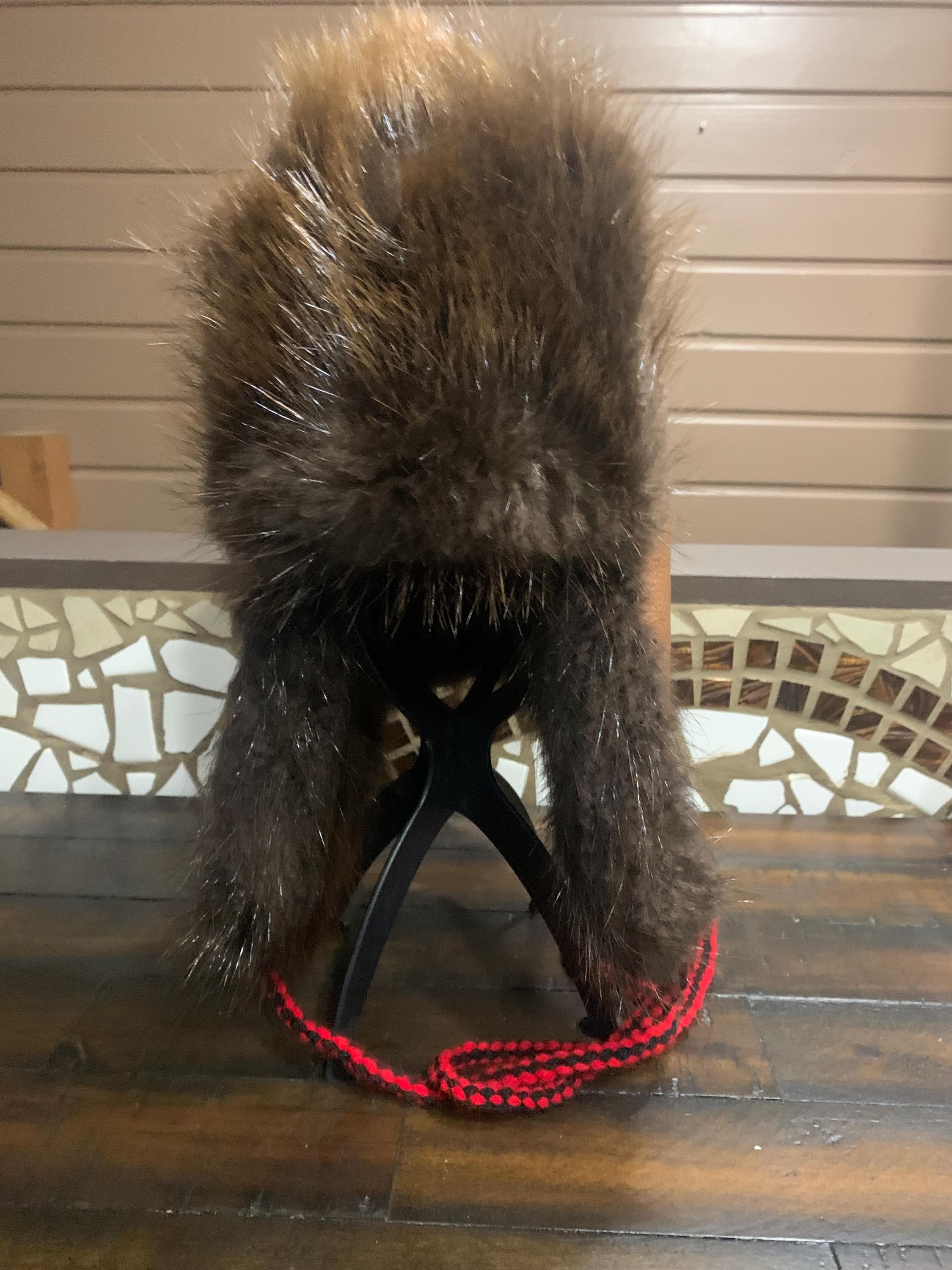 Vintage Knit Hat with Beaver Fur Antique Beaver Fur Top Hat c.1920-1940 | S16 Home main image 2
