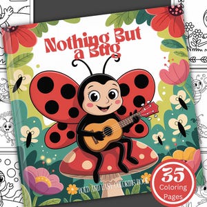Bold and Easy Nothing But A Bug Coloring Book/35 Coloring Pages/Digital Download/Cute Kawaii Bugs and Insects Coloring Fun/AI Generated