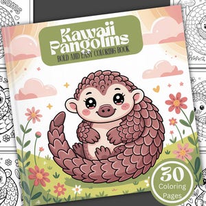 Kawaii Pangolins Coloring Book: 30 Fun Pages (Digital Download)