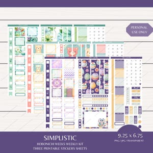 Puede incluir: Tres hojas de pegatinas imprimibles para una agenda semanal. Las hojas presentan una gama de colores pastel con diseños florales, geométricos y de huevos de Pascua. Las pegatinas miden 23,5 cm por 17,1 cm y son transparentes.