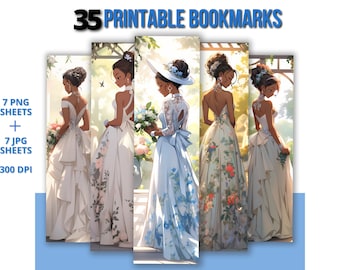Bellissimi segnalibri per abiti da sposa - Set di 35 segnalibri - Download digitali - Abiti da sposa - Segnalibri