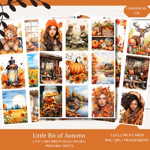 Autumn ATC Cards: Scrapbooking Junk Journal Ephemera (Digital Download)