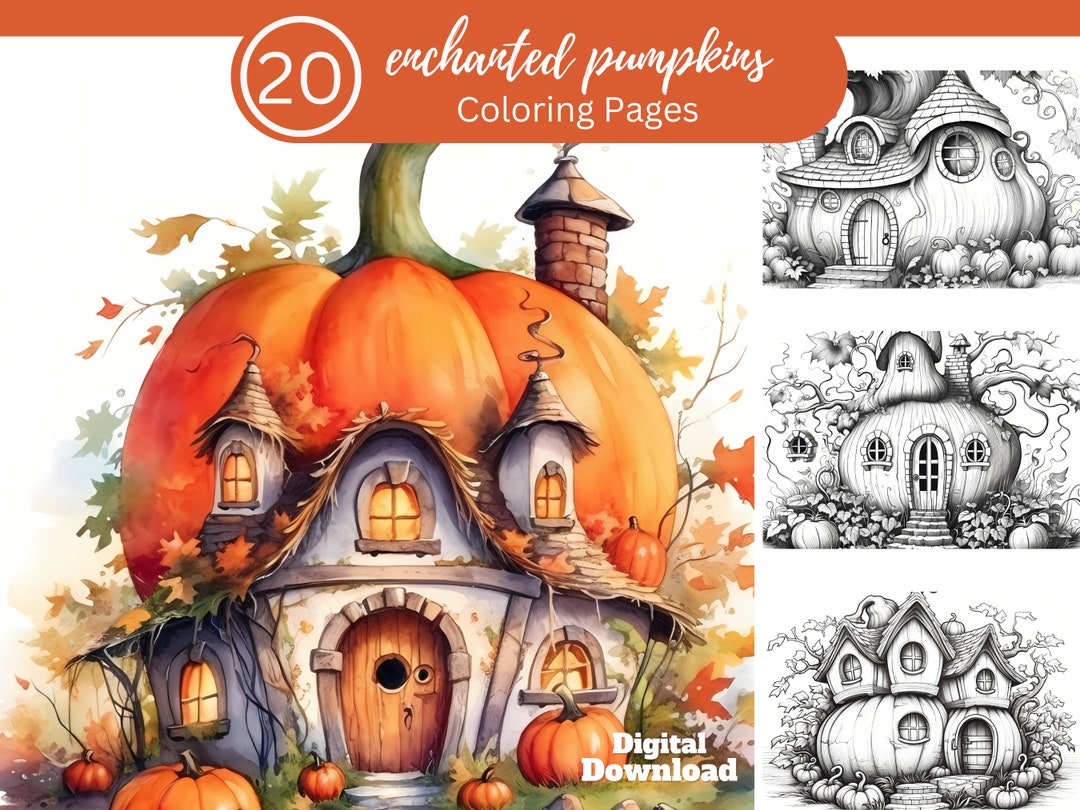 Enchanted Pumpkin Coloring Book/20 Coloring Pages to Relax and Unwind