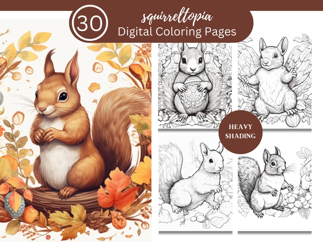 Squirreltopia Coloring Pages/relax and Unwind/30 Adult Coloring Pages ...