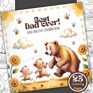 Dad Ever Coloring Book, 23 Pages, AI-Generated (Digital Download)