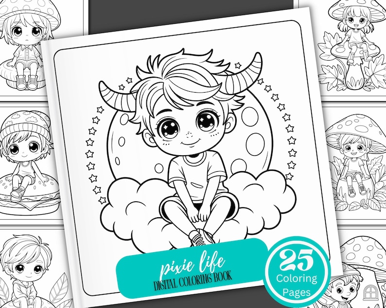 Pixie Life Coloring Book/25 Coloring Pages/digital Download - Etsy