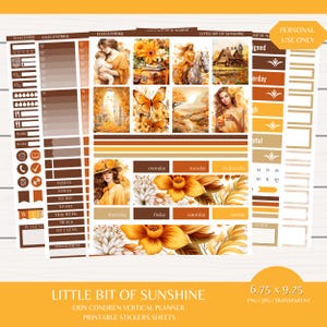 A Little Bit of Sunshine/5 afdrukbare digitale planner stickers/EC verticale planner kit/instant digitale download/6,75 x 9,25 Cricut/esthetiek