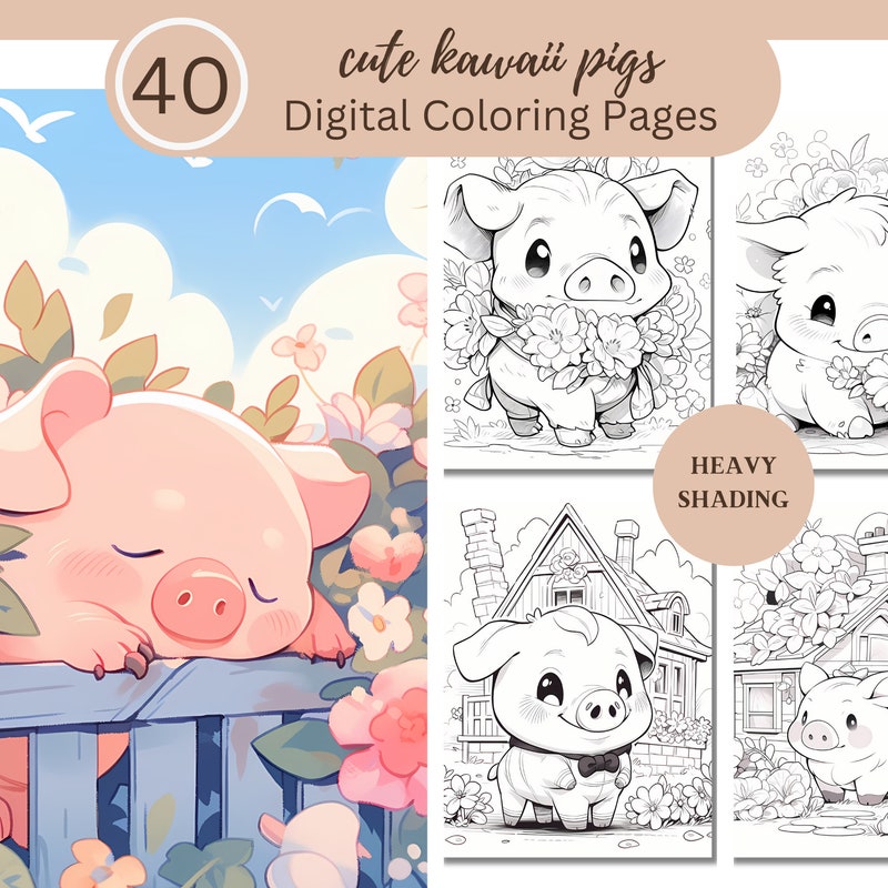 Kawaii Pig - Etsy