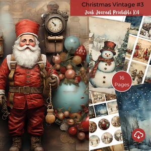 Weihnachten Vintage #3 Junk Journal Scrapbook Kit - Digital Download für Kreatives Basteln - Festlich - Weihnachten - ATC Karten/ AI Generiert