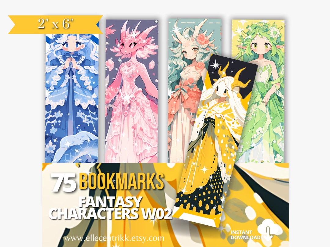 Fantasy Characters W02 - 75 Bookmarks - Digital Download - 2