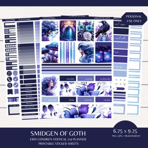 Gothic Planner Stickers: Erin Condren Vertical Kit (Digital Download)