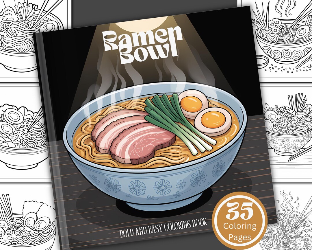 Ramen Bowl Coloring Book, 35 Food Designs (digital Download) - Etsy