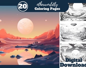 Otherworldly Coloring Pages - Set of 20 | Digital Download - Beautiful Otherworldly Coloring Fun For All