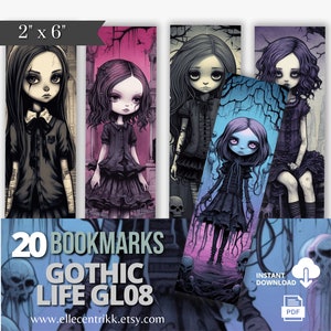 Gothic Young Ladies Bookmarks: 20 Designs (Digital Download)
