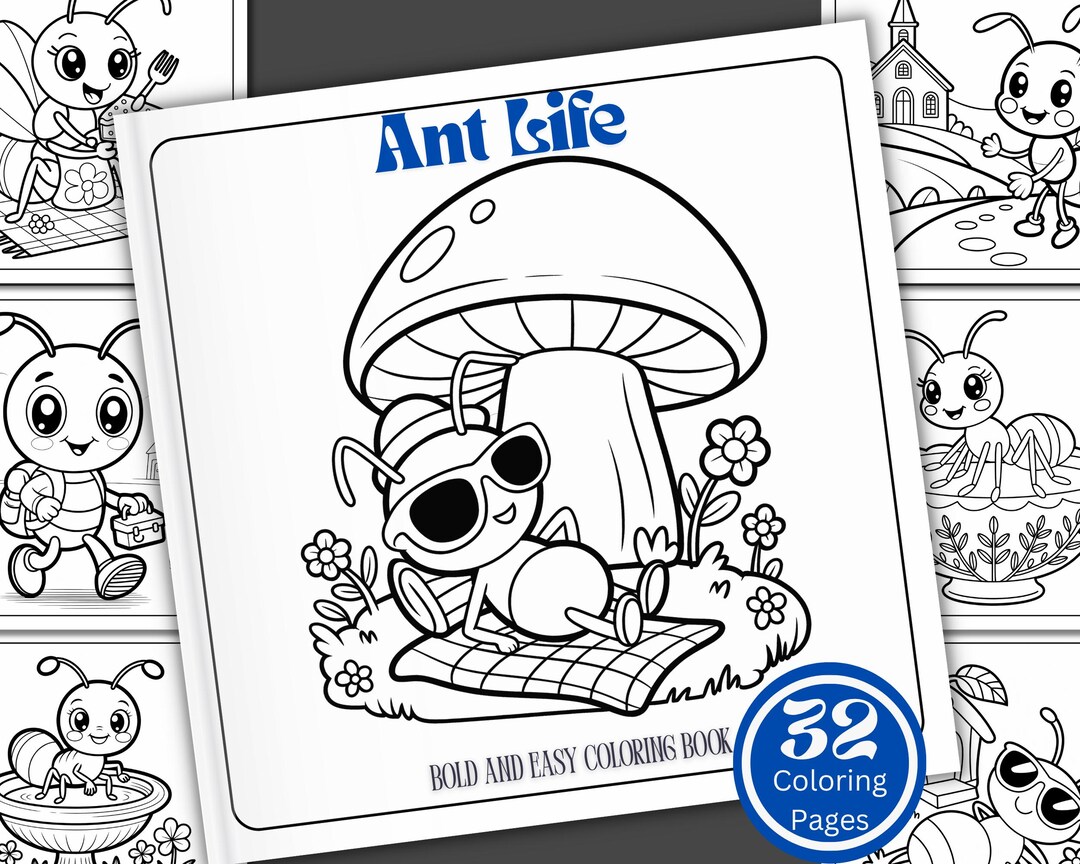 Ant Life Coloring Book, 32 Kawaii Pages (digital Download) - Etsy
